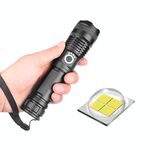 Torcia elettrica telescopica ad alta intensità in lega di alluminio con display di potenza (senza batterie)