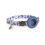 Per Airtag Tracker Custodia protettiva Collare per gatti Localizzatore GPS Custodia protettiva con campanello (Black Night Beach)