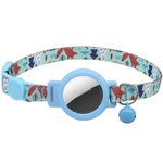 Per AirTag Tracker Custodia in silicone Collare per gatti domestici Cinghia di posizionamento Collare anti-soffocamento per gatti con campanello (Blue Forest)