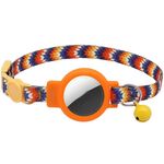 Per AirTag Tracker Custodia in silicone Collare per gatti domestici Cinghia di posizionamento Collare anti-soffocamento per gatti con campanello (sfumatura fantasy)