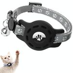 Per AirTag Tracker Custodia in silicone per localizzatore di collare per animali domestici Custodia protettiva Collare per gatti riflettente con campanello (grigio)