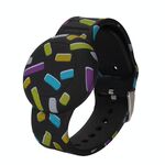 Per AirTag Locator Kids Cinturino impermeabile per orologio Dispositivo anti-smarrimento Custodia protettiva stampata in silicone, Stile: arcobaleno su nero