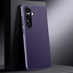Per Samsung Galaxy S25 5G Custodia per telefono in vera pelle per PC (viola scuro)