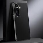 Per Samsung Galaxy S25+ 5G Custodia per telefono in vera pelle per PC (nero)