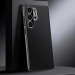 Per Samsung Galaxy S25 Ultra 5G Custodia per telefono in vera pelle per PC (nero)