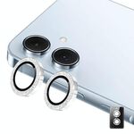 Per Samsung Galaxy A06 ENKAY Hat-Prince 9H Obiettivo della fotocamera posteriore Pellicola in vetro temperato in lega di alluminio glitterata (argento)
