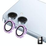 Per Samsung Galaxy A06 ENKAY Hat-Prince 9H Obiettivo della fotocamera posteriore Pellicola in vetro temperato in lega di alluminio glitterata (viola)