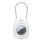 Per AirTag Custodia impermeabile con blocco di sicurezza in corda di acciaio inossidabile Guscio protettivo (bianco)