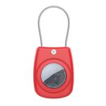 Per AirTag Custodia impermeabile con blocco di sicurezza in corda di acciaio inossidabile Guscio protettivo (rosso)