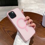 Per iPhone 15 Plus Custodia per telefono PC MagSafe Ice Fog (rosa trasparente)