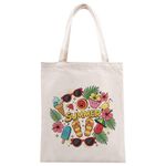 Borsa a mano in tela stampata estiva su richiesta, dimensioni: 25x20 cm (beige)