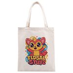 Borsa a mano in tela stampata con elfo rosso, stampa su richiesta, dimensioni: 30x25 cm (beige)