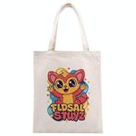 Borsa a mano in tela stampata con elfo rosso, stampa su richiesta, dimensioni: 35x30 cm (beige)