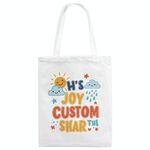 JOY CUSTOM Borsa in tela stampata su richiesta, dimensioni: 30x25 cm (bianco)
