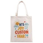 JOY CUSTOM Borsa in tela stampata su richiesta, dimensioni: 35x30 cm (beige)