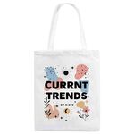 Tendenze attuali Stampa su tela Borsa a mano Stampa su richiesta, Dimensioni: 25x20 cm (bianco)
