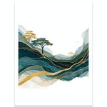 Golden Mountains Stampa decorativa su tela senza cornice EPSON Inkjet 320g su richiesta, dimensioni: 15x20 cm