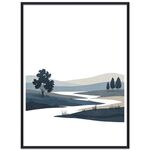 Dipinto decorativo Quiet River con cornice PS, stampa su richiesta, dimensioni: 15x20 cm