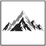 Dipinto decorativo di montagna innevata con cornice PS, stampa su richiesta, dimensioni: 20x20 cm