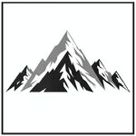 Dipinto decorativo di montagna innevata con cornice PS, stampa su richiesta, dimensioni: 30x30 cm