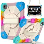 Per iPad Pro 11 2024 Custodia per tablet PC ibrida in silicone con robot a contrasto (blu colorato)