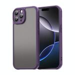 Per iPhone 16 Pro Max Fan Dun Series TPU Hybrid PC Custodia per telefono glassata (viola)