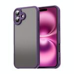 Per iPhone 16 Plus Fan Dun Series TPU Hybrid PC Custodia per telefono glassata (viola)