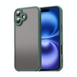 Per iPhone 16 Fan Dun Series TPU Hybrid PC Custodia per telefono glassata (verde)