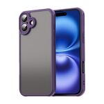 Per iPhone 16 Fan Dun Series TPU Hybrid PC Custodia per telefono glassata (viola)