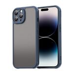 Per iPhone 14 Pro Fan Dun Series TPU Hybrid PC Custodia per telefono glassata (blu)