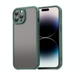 Per iPhone 14 Pro Fan Dun Series TPU Hybrid PC Custodia per telefono glassata (verde)