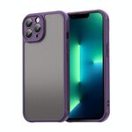 Per iPhone 13 Pro Max Fan Dun Series TPU Hybrid PC Custodia per telefono satinato (viola)