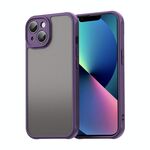 Per iPhone 13 Fan Dun Series TPU Hybrid PC Custodia per telefono glassata (viola)