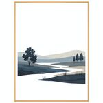 Dipinto decorativo Quiet River con cornice in lega di alluminio, stampa su richiesta, dimensioni: 15x20 cm