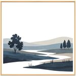 Dipinto decorativo Quiet River con cornice in lega di alluminio, stampa su richiesta, dimensioni: 30x30 cm