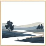 Dipinto decorativo Quiet River con cornice in lega di alluminio, stampa su richiesta, dimensioni: 70x70 cm