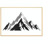 Dipinto decorativo di montagna innevata con cornice in lega di alluminio, stampa su richiesta, dimensioni: 15x20 cm