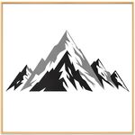 Dipinto decorativo di montagna innevata con cornice in lega di alluminio, stampa su richiesta, dimensioni: 30x30 cm