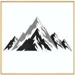 Dipinto decorativo di montagna innevata con cornice in lega di alluminio, stampa su richiesta, dimensioni: 90x90 cm