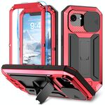 Per iPhone 16e Custodia per telefono con supporto impermeabile IP54 Life con fotocamera scorrevole (rosso)