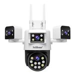 SriHome SH066 Telecamera di sicurezza con obiettivo quadruplo HD da 8 MP, supporta visione notturna a colori / audio bidirezionale (spina UK)