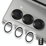 Per Samsung Galaxy Z Fold5 ENKAY Hat-Prince 9H Obiettivo della fotocamera posteriore Pellicola in vetro temperato in lega di alluminio glitterata (argento)