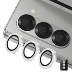 Per Samsung Galaxy Z Fold6 ENKAY Hat-Prince 9H Obiettivo della fotocamera posteriore Pellicola in vetro temperato in lega di alluminio glitterata (argento)