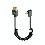 Cavo a molla HDMI 2.1 8K 60HZ, lunghezza 0,5 m, specifiche: Micro HDMI piegato a sinistra