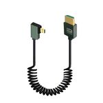 Cavo a molla HDMI 2.1 8K 60HZ, lunghezza 0,5 m, specifiche: Micro HDMI piegato a destra