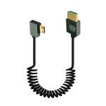 Cavo a molla HDMI 2.1 8K 60HZ, lunghezza 0,5 m, specifiche: Mini HDMI piegato a destra