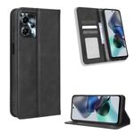 Per Motorola Moto G53 / G13 Custodia per cellulare in pelle con fibbia magnetica retrò (nera)