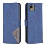 Per Nokia C110 Custodia per telefono in pelle con struttura a rombo con fibbia magnetica (blu)