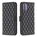 Per Nokia G42 Diamond Lattice Wallet Flip Custodia in pelle per telefono (nero)