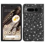 Per Google Pixel Fold Custodia per telefono in TPU antiurto con polvere glitterata (nera)